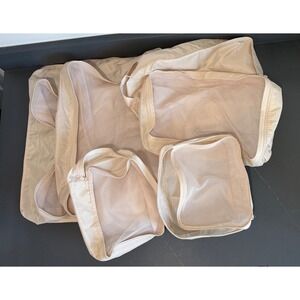 JJ POWER Travel Packing Cubes Luggage Organizers with Shoe Bag Beige 6 Piece Set